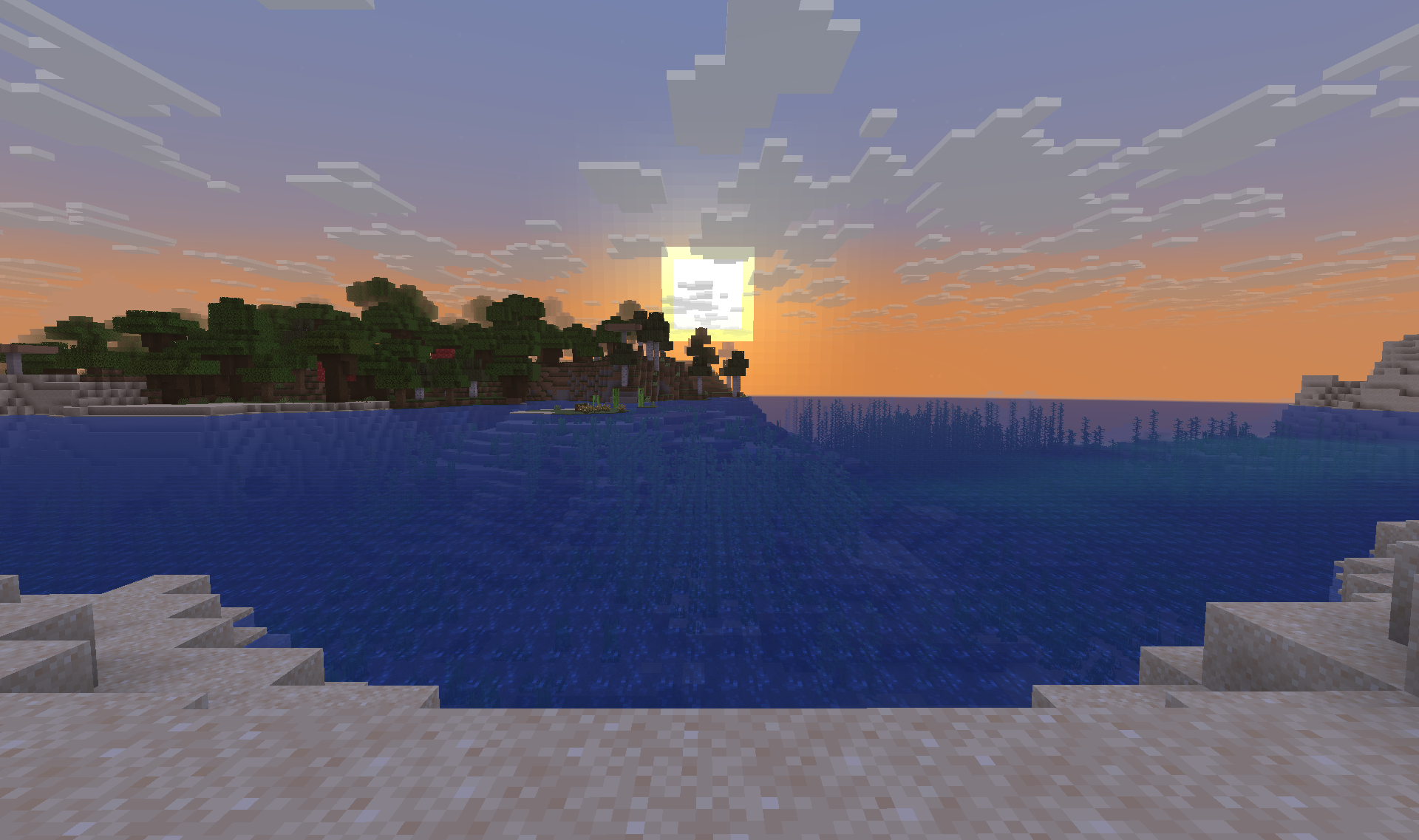 Beach Sunset - Golden hour lighting on coastal landscape