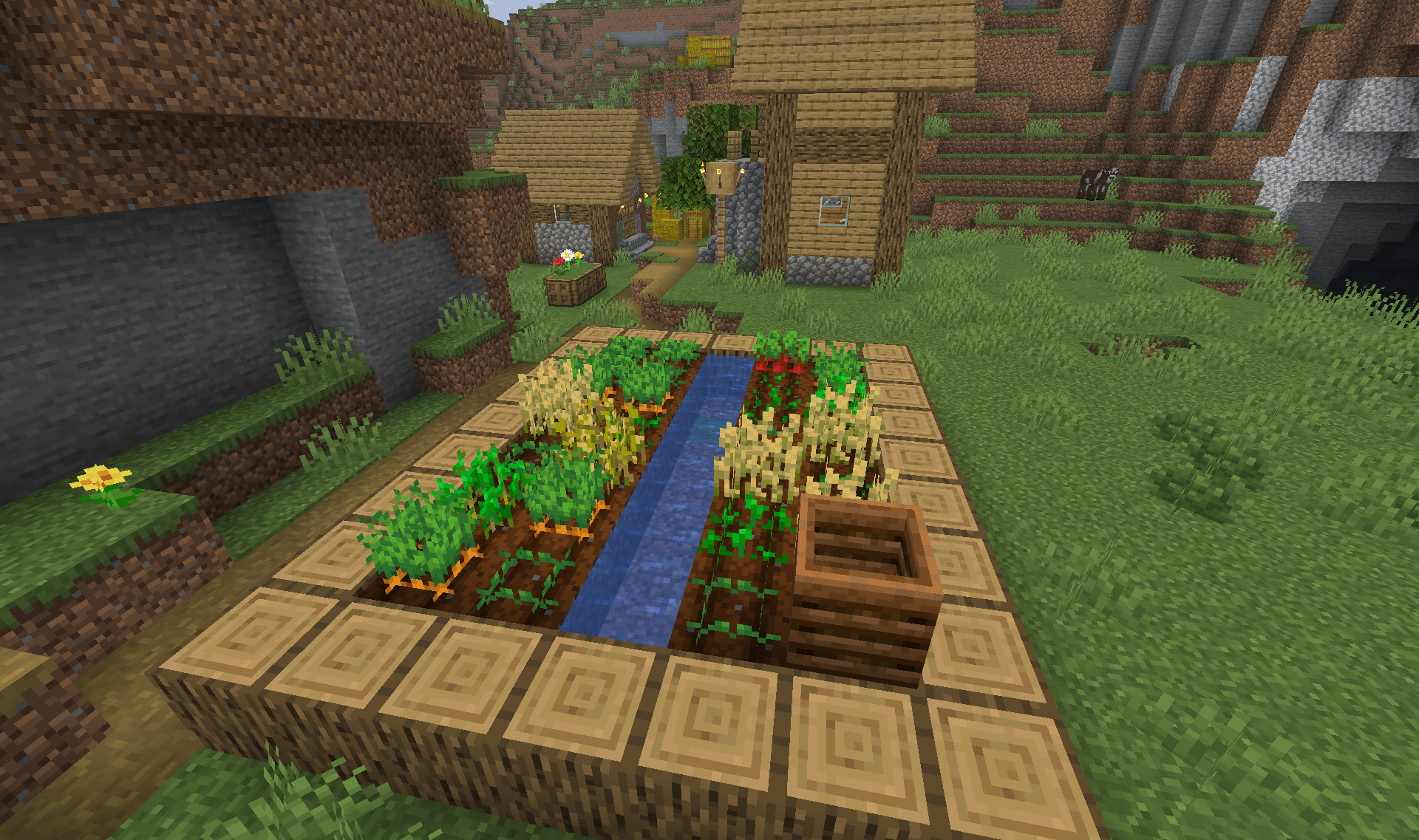 Plains Biome Farming - Wheat fields and agricultural areas