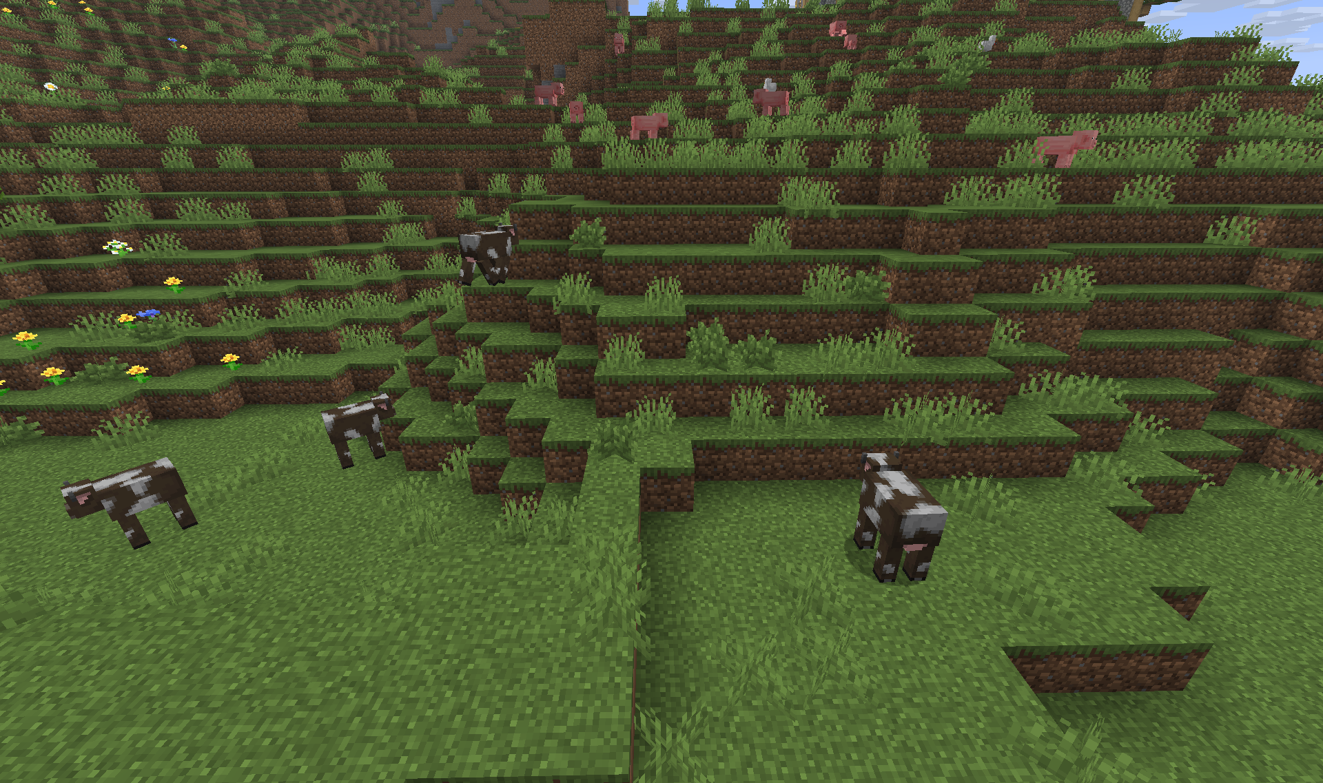 Plains Biome Wildlife - Cows, sheep, and passive mobs